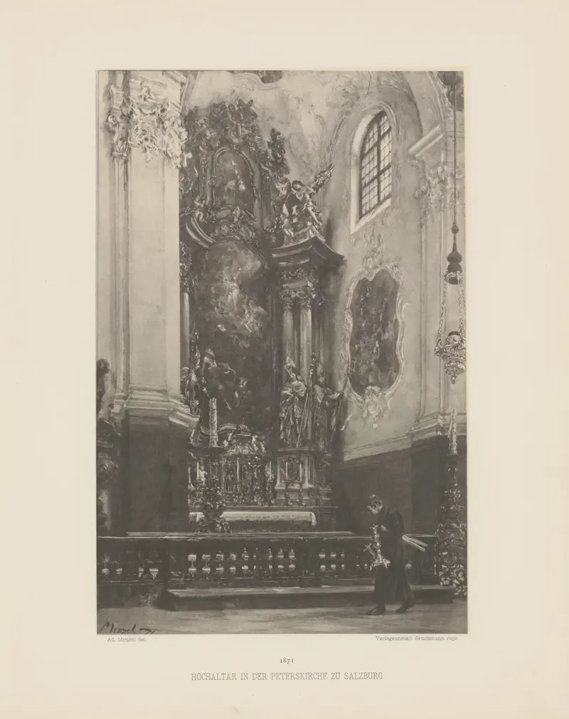 Högaltaret i Peterskyrkan i Salzburg av Adolph von Menzel