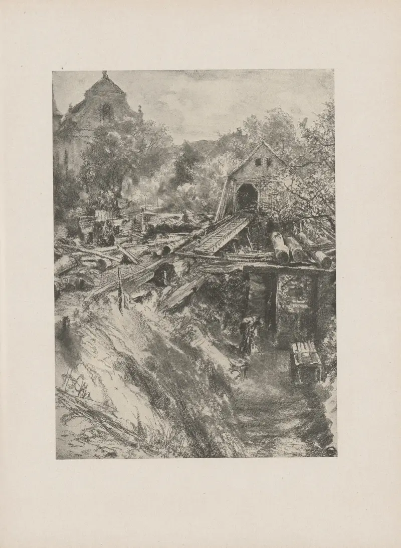 Platz vor einer Holzschneidemühle, 1892 av Adolph von Menzel