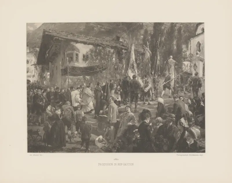 Prozession in Hof-Gastein av Adolph von Menzel