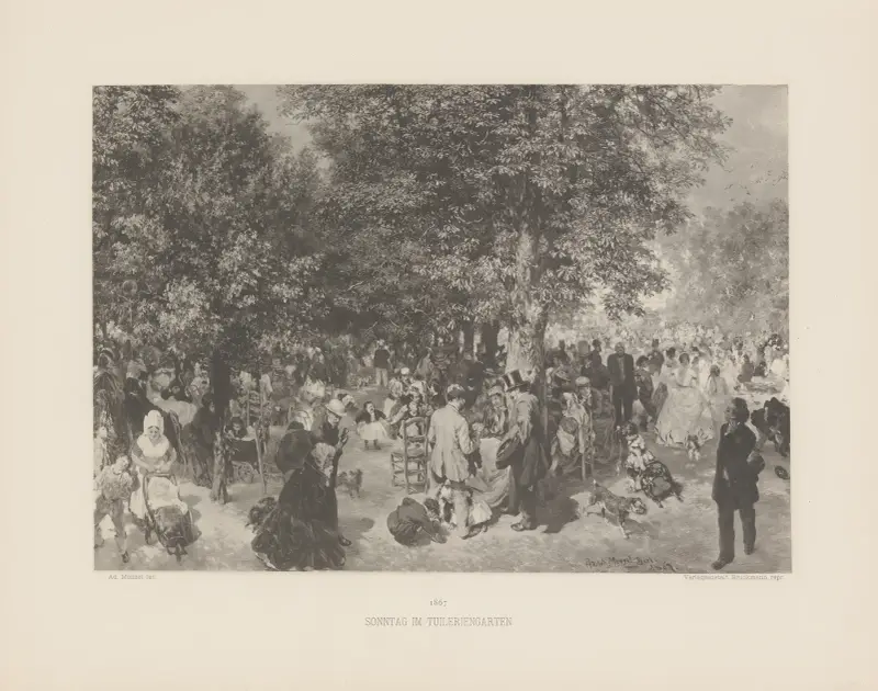 Nedělní odpoledne v Tuilerijské zahradě, Adolph von Menzel
