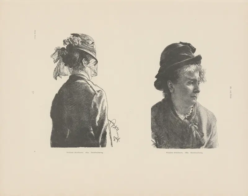Kvinnlig modellstudie av Adolph von Menzel