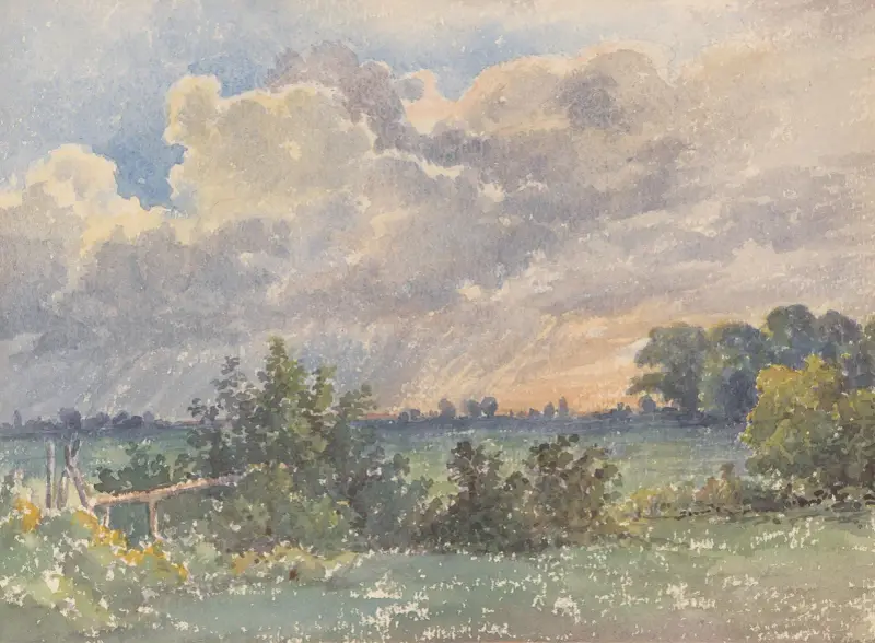 Krajobraz o zachodzie słońca, Friedrich Carl von Scheidlin