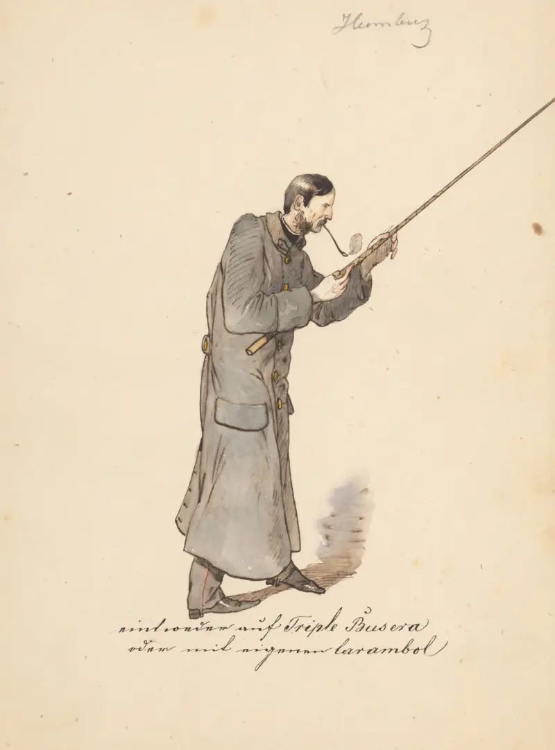 Mann in langem Militärmantel mit Stock von Friedrich Carl von Scheidlin