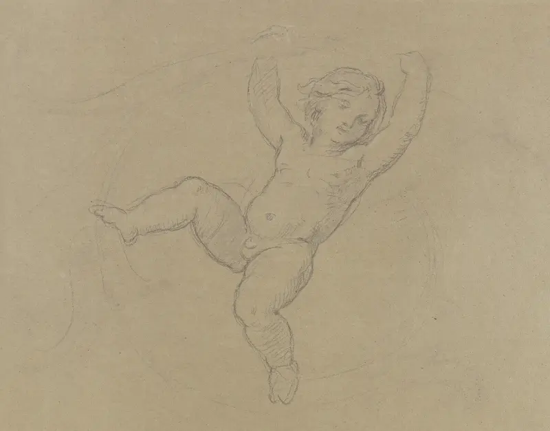Putto between vines. av Moritz von Schwind