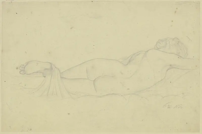 Schlafender Hermaphrodit (Hermaphroditus Borghese) av Moritz von Schwind