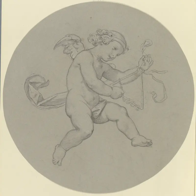 Schwebender Putto mit Triangel von Moritz von Schwind