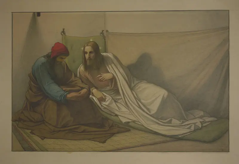 Christ and Nicodemus av Eduard von Steinle