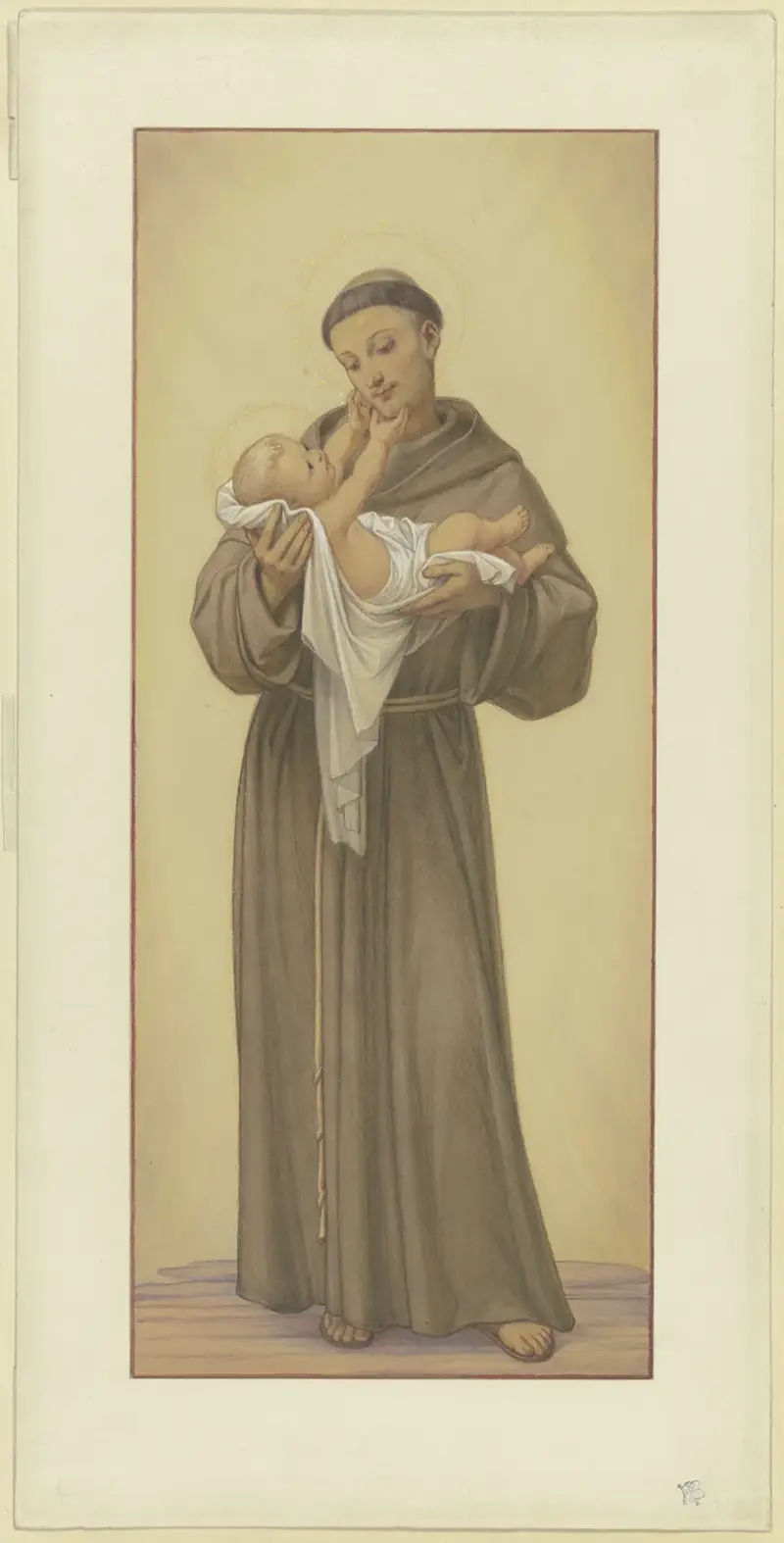 Den helige Antonius av Padua med Jesusbarnet i famnen av Eduard von Steinle
