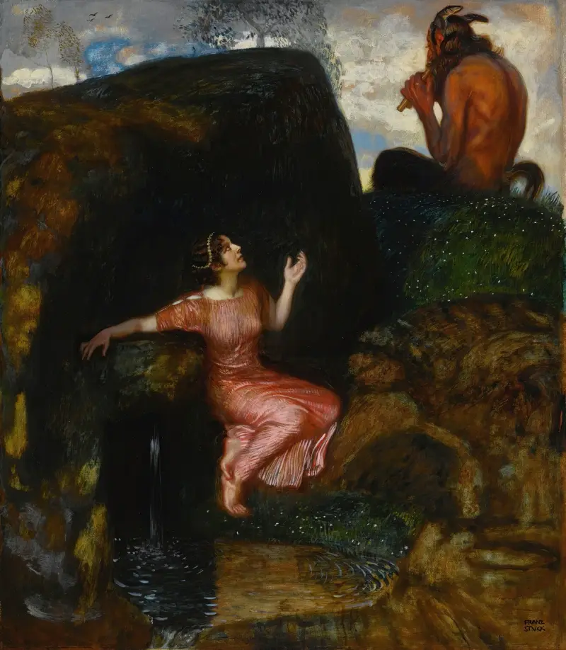 U pramene (Naslouchající nymfa), Franz von Stuck