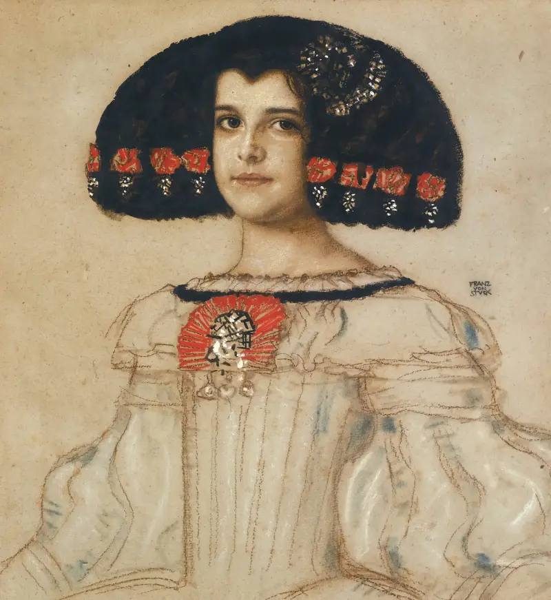 Mary, konstnärens dotter, i velázquezdräkt av Franz von Stuck