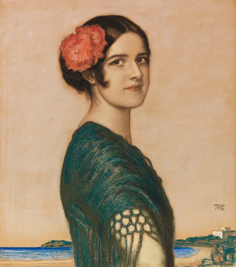 Tochter Mary als Spanierin av Franz von Stuck