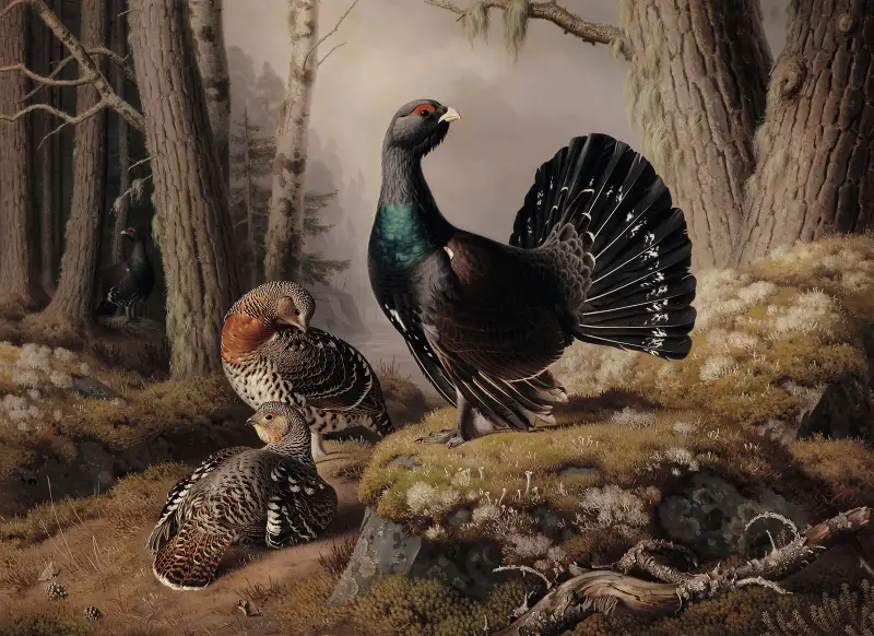 Capercaillies Courting av Ferdinand von Wright