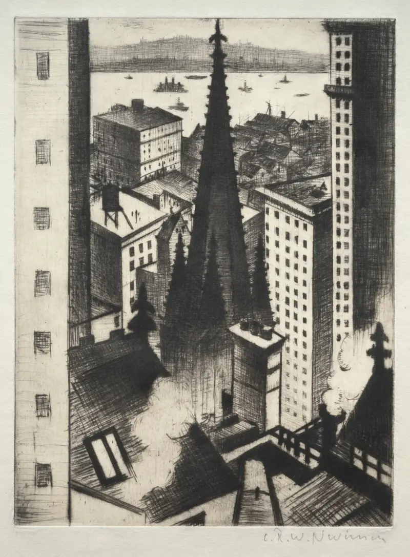 Tempel in New York von Christopher R. W. Nevinson