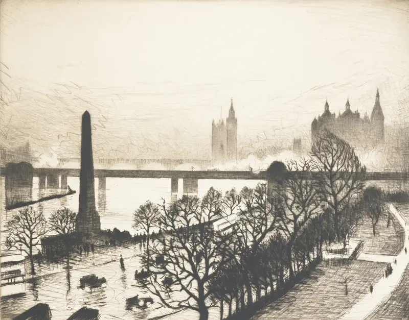 Westminster von einem Savoy-Fenster aus von Christopher R. W. Nevinson