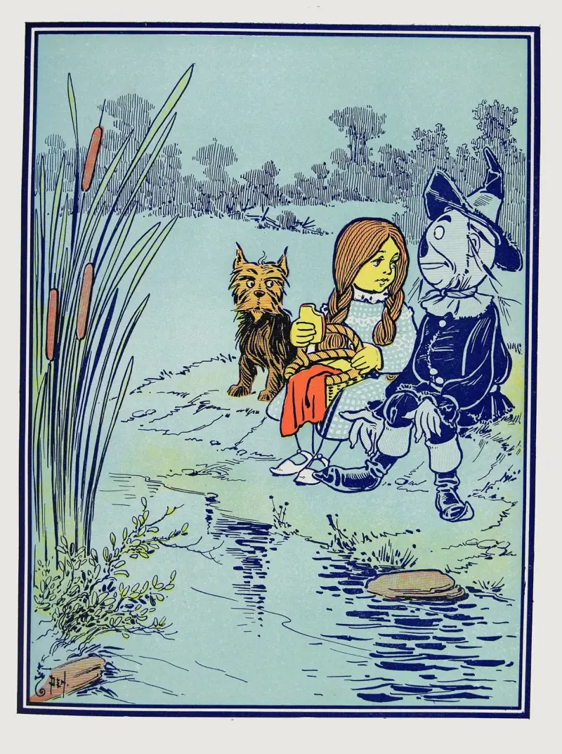 „Ich wurde erst gestern gemacht“, sagte die Vogelscheuche von William Wallace Denslow