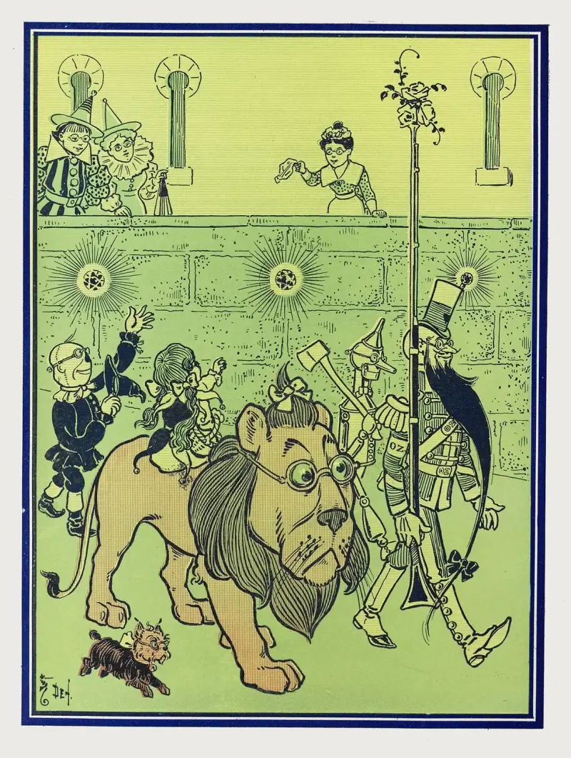 Der Soldat mit den grünen Koteletten führte sie durch die Straßen von William Wallace Denslow