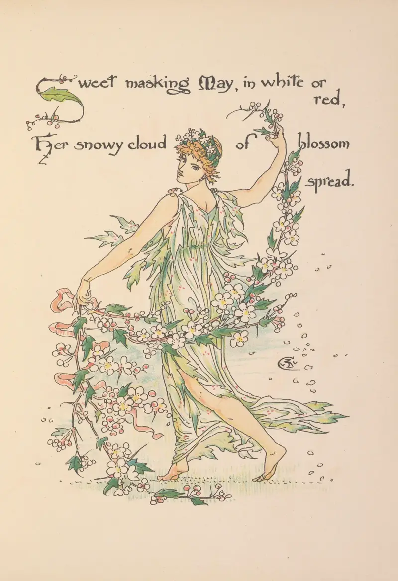 Floras fest; En maskerad av blommor, plansch 17 av Walter Crane