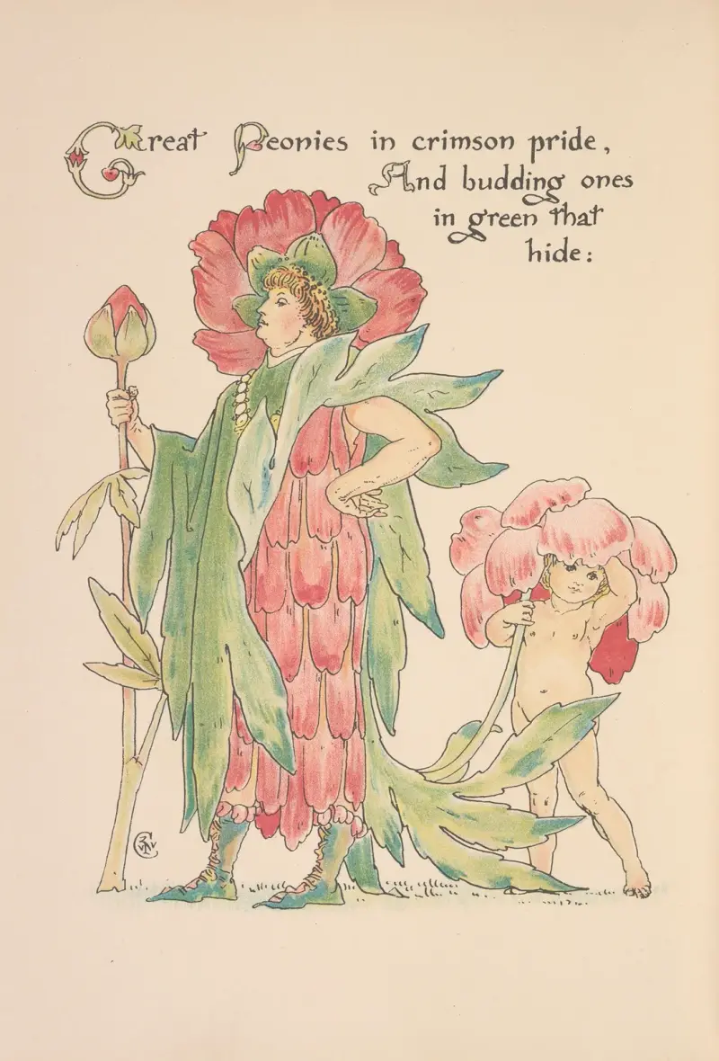 Floras fest; En maskerad av blommor, plansch 20 av Walter Crane