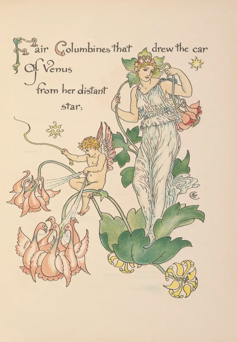 Floras fest; En maskerad av blommor, plansch 21 av Walter Crane