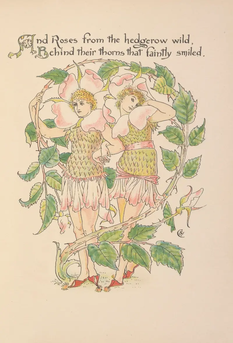 Floras fest; En maskerad av blommor, plansch 23 av Walter Crane