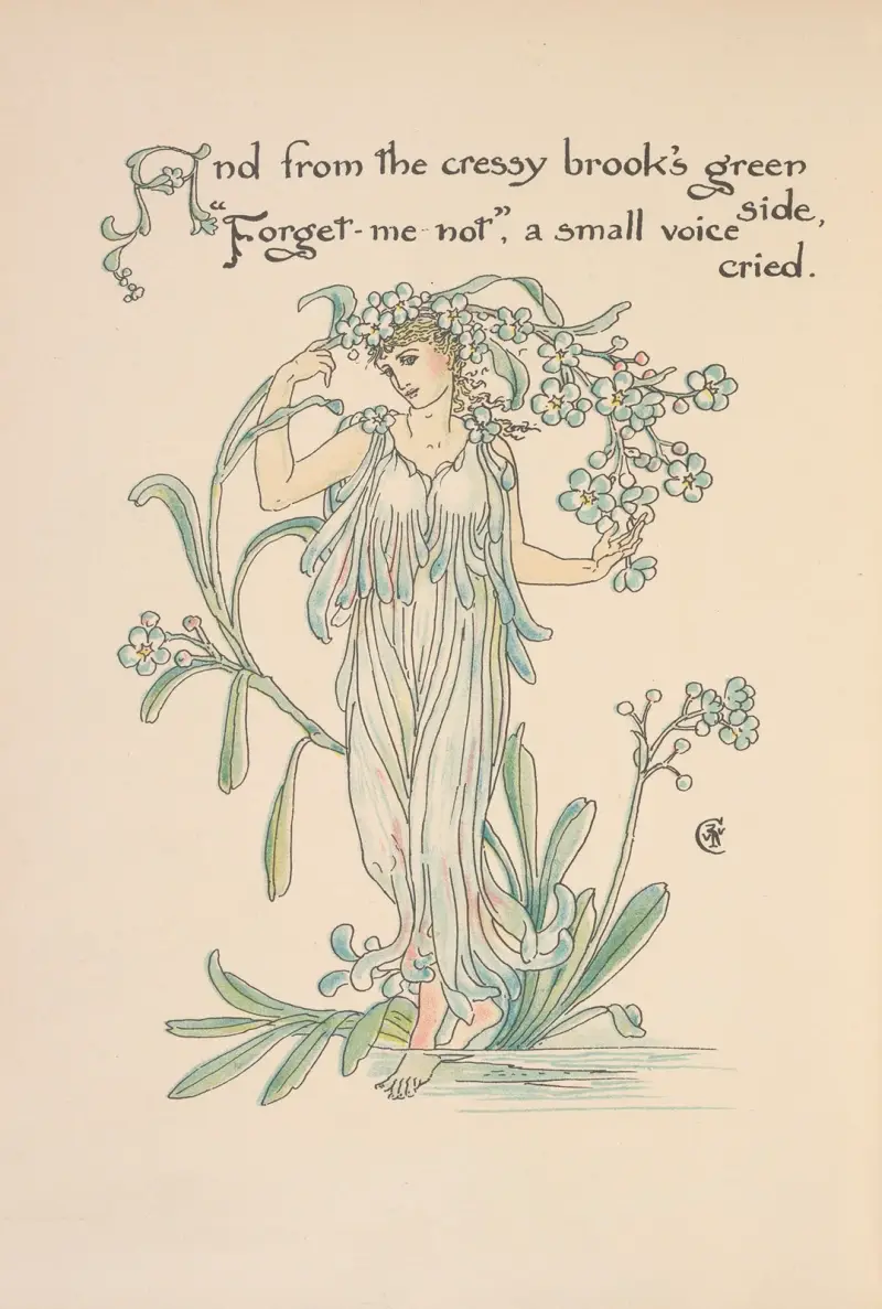 Floras fest; En maskerad av blommor, plansch 24 av Walter Crane