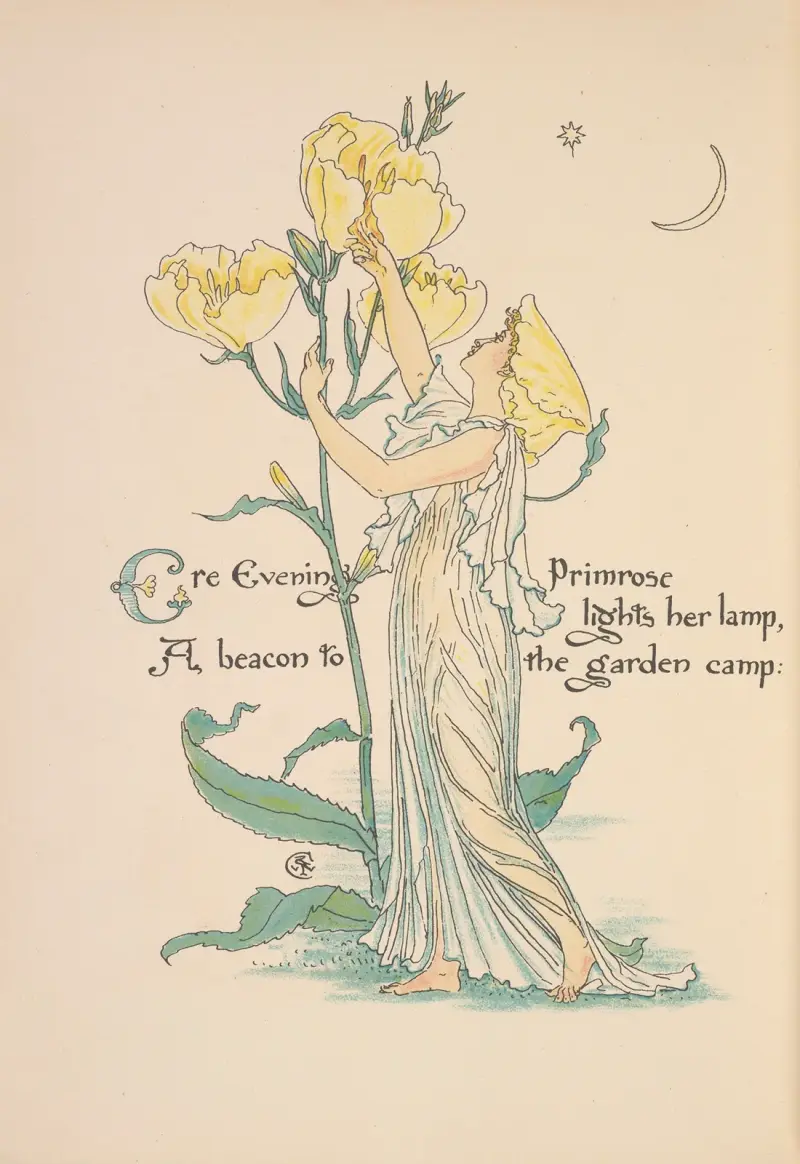 Floras Fest; Eine Maskerade der Blumen, Taf. 28 von Walter Crane