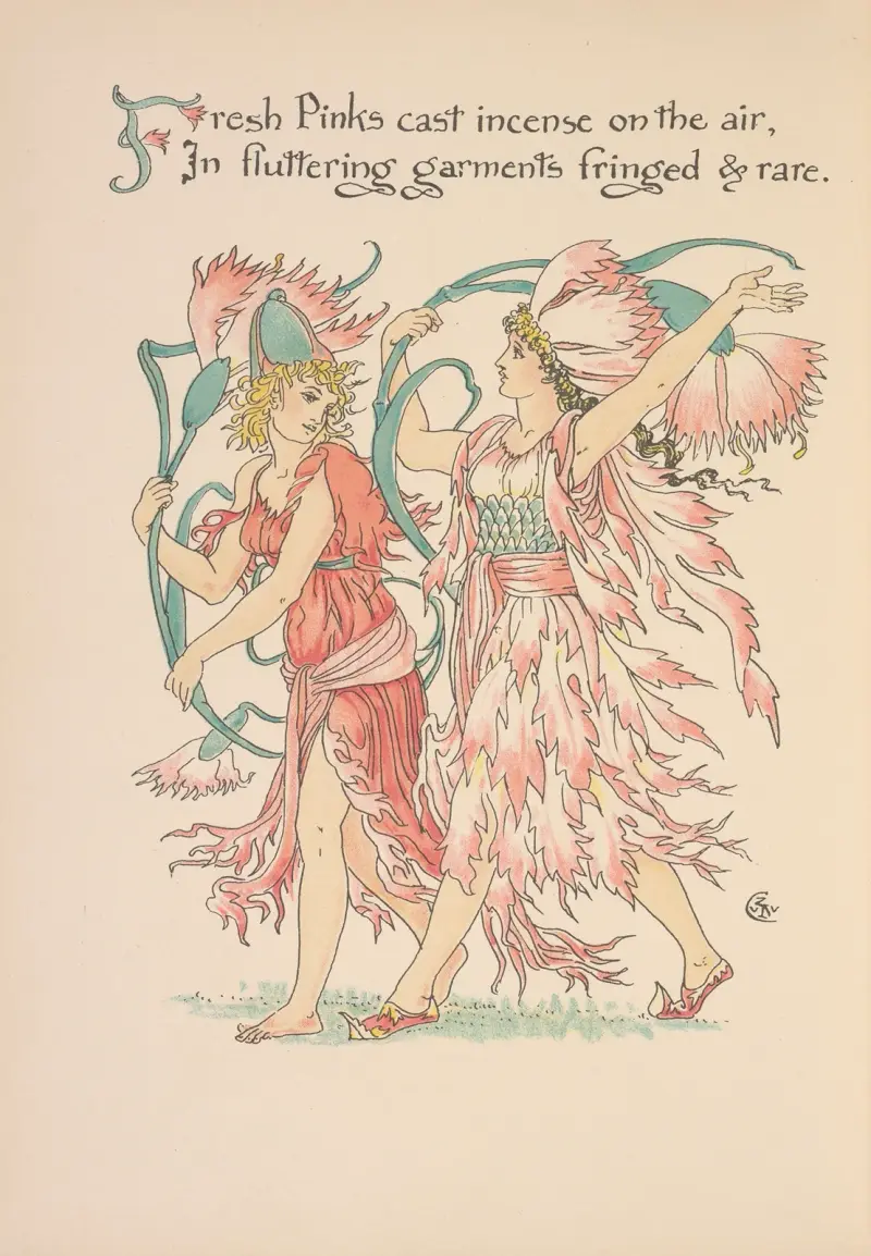Floras fest; En maskerad av blommor, plansch 29 av Walter Crane