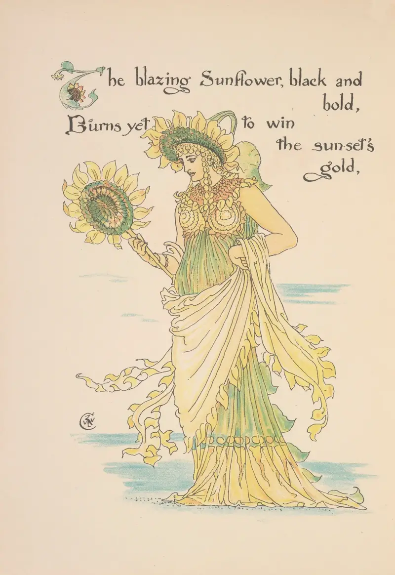 Floras fest; En maskerad av blommor, plansch 32 av Walter Crane