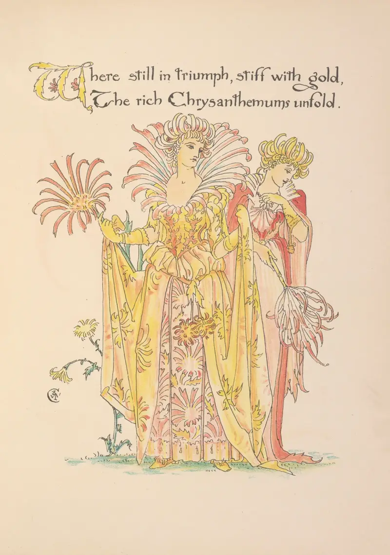 Floras fest; En maskerad av blommor, plansch 35 av Walter Crane