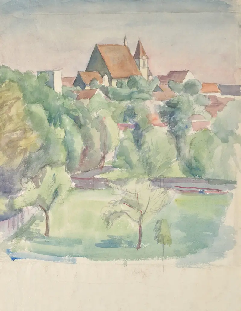 Landschaft mit Kirche, Nr. 2 von Walther Gamerith