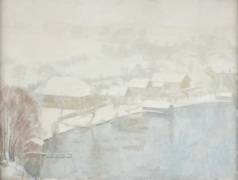 Winterlandschaft am See von Walther Gamerith