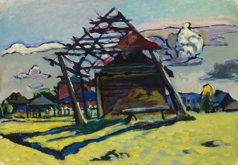 Akhtyrka. Ram för en höstack och gård av Wassily Kandinsky