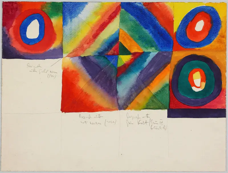 Färgstudier med information om målningsteknik av Wassily Kandinsky