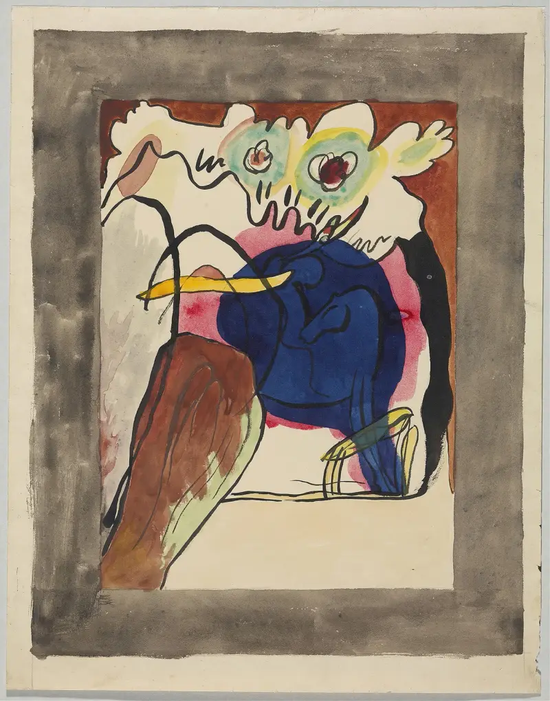 Förslag till omslag till almanackan Der Blaue Reiter II av Wassily Kandinsky