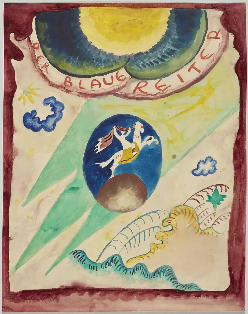 Omslagsförslag till almanackan Der Blaue Reiter III av Wassily Kandinsky
