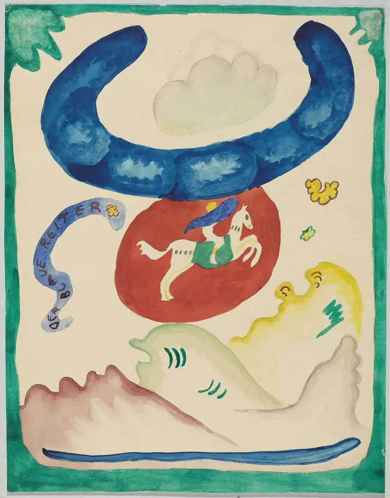 Entwurf für den Umschlag des Almanachs „Der Blaue Reiter“ VIII von Wassily Kandinsky