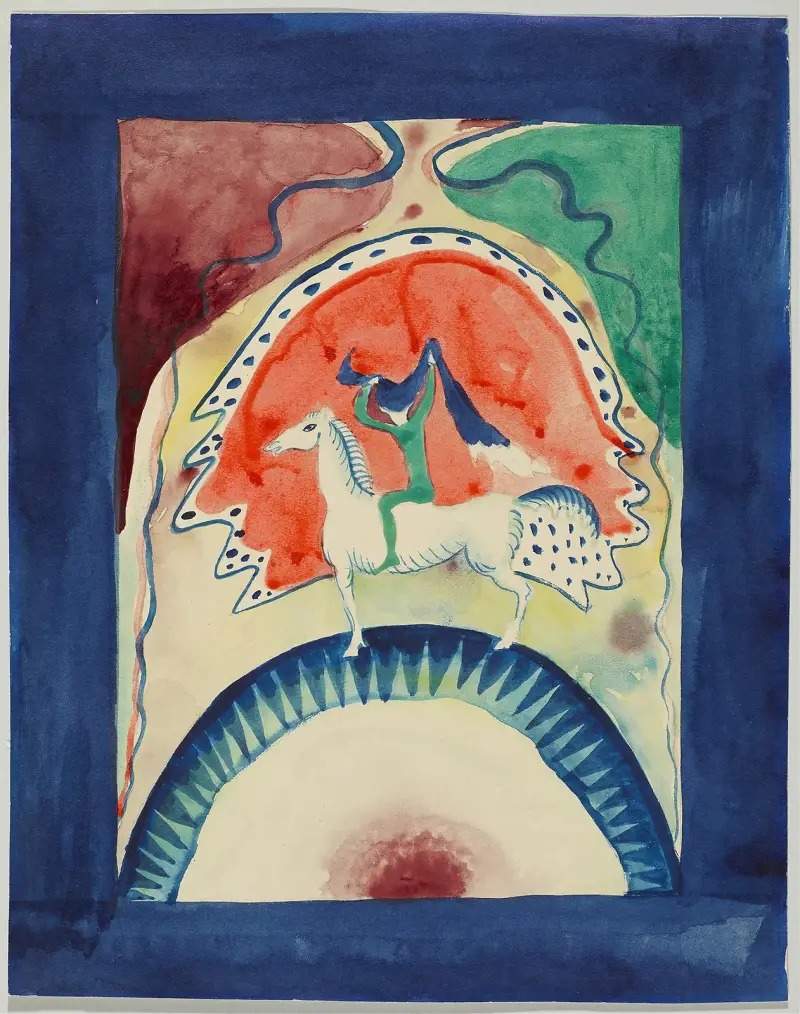 Omslagsdesign för almanackan ”Der Blaue Reiter”, 1911 – nr 1 av Wassily Kandinsky