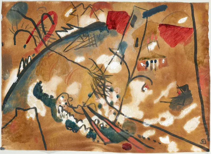 Vorstudie zu 'Improvisation 24 (Troika II)' von Wassily Kandinsky