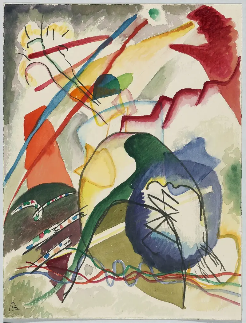 Draft for ‘Picture with a white border’ I av Wassily Kandinsky