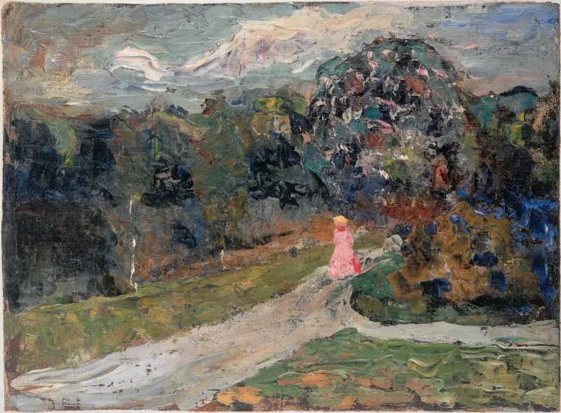 Skymning i en engelsk trädgård, München av Wassily Kandinsky