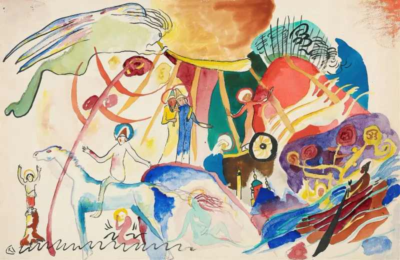 Entwurf zu ‘Allerheiligen II (Komposition mit Heiligen)’ av Wassily Kandinsky