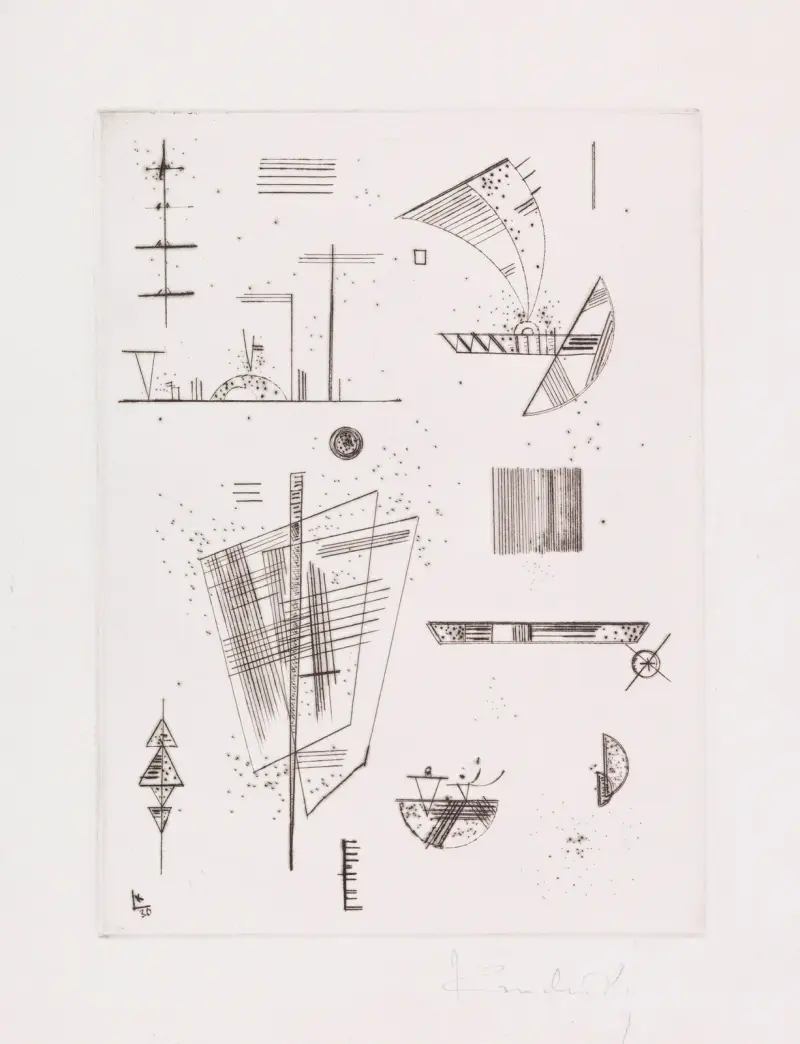 Erste Radierung für die Editions ,Cahiers d'Art von Wassily Kandinsky