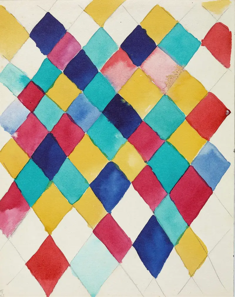 Farbstudie mit Rauten av Wassily Kandinsky