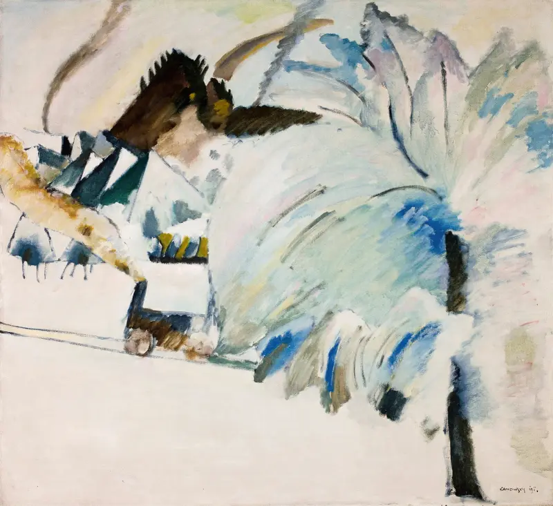 Murnau med lokomotiv av Wassily Kandinsky