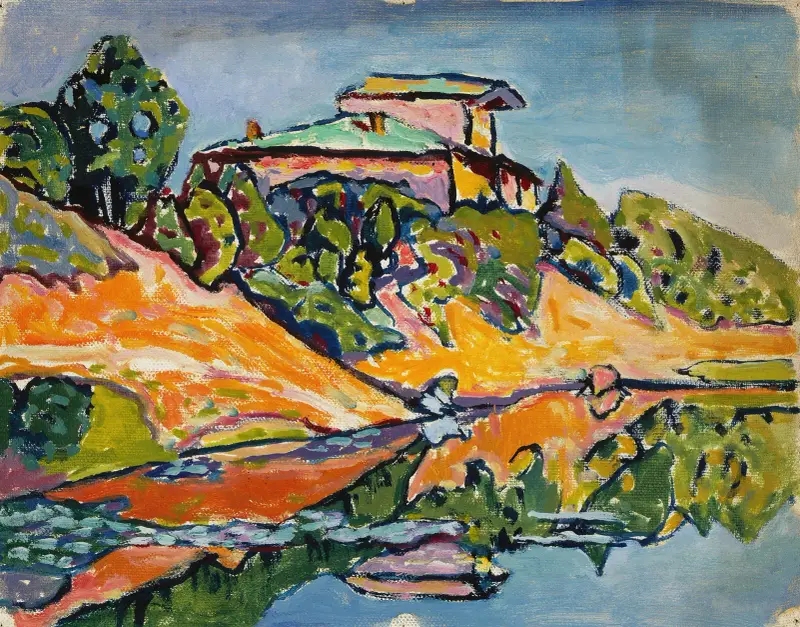 Datja vid dammens kant i närheten av Wassily Kandinsky