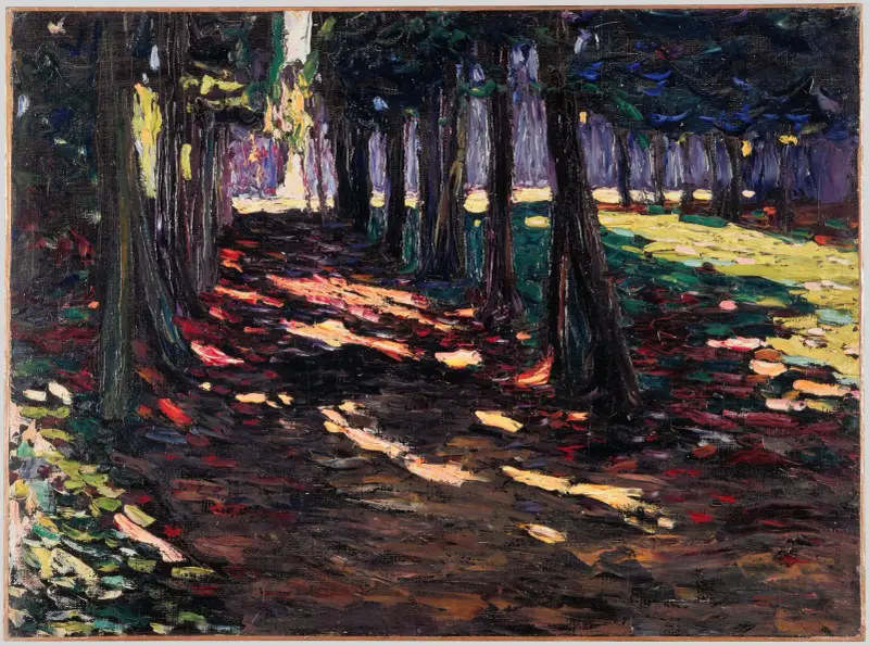 Parken i Saint-Cloud, skuggig stig av Wassily Kandinsky