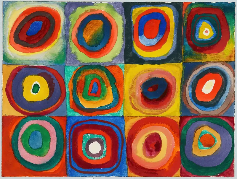 Quadrate mit konzentrischen Ringen von Wassily Kandinsky