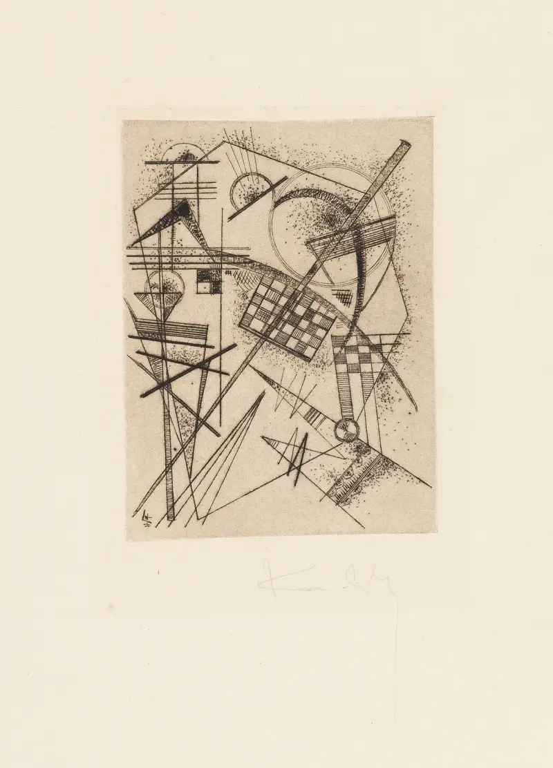 Radering för Deutsche Kunstgemeinschaft av Wassily Kandinsky