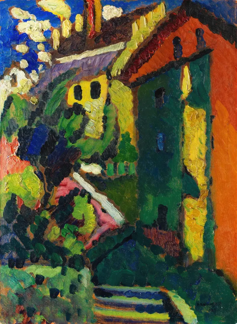 Trappa till slottet (Murnau) av Wassily Kandinsky