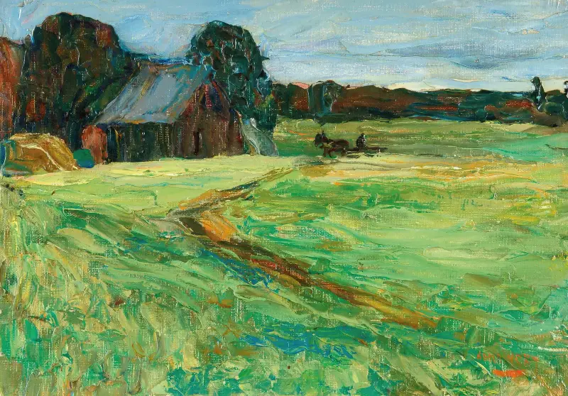 Vasilevskoë – Barn With Pony av Wassily Kandinsky